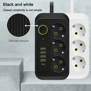 USBタイプC PD急速充電ネットワークフィルターアダプターEUプラグACコンセントマルチタップソケット延長コード10A定格電源ストリップ - Product Image 6
