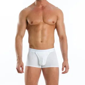 Custom basso a vita Super morbido tessuto in microfibra da <span class=keywords><strong>uomo</strong></span> biancheria intima bianca traspirante <span class=keywords><strong>Boxer</strong></span> breve - Product Image 1
