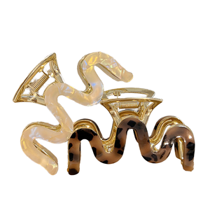 Pinza de Pelo Estilo Coreano con Diseño de Leopardo y Ondas, Vintage Y2K, para Mujer - Product Image 1