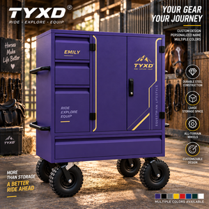 Caisse de rangement mobile pour équipement équestre, <span class=keywords><strong>chariot</strong></span> de transport pour sellerie, armoire de rangement pour équipement de cheval - Product Image 4