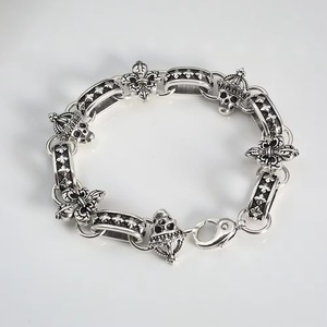 Moda nueva tendencia Retro Vintage Iris flor pulsera versátil en europeo y americano Hip-hop Vintage calavera pulsera - Product Image 1