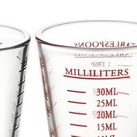 Lot de 2 verres à expresso 30 ml, tasses doseuses en verre résistant à la chaleur, avec échelle graduée transparente, compatibles lave-vaisselle et cuisinière, pour bar à café, maison et cuisine