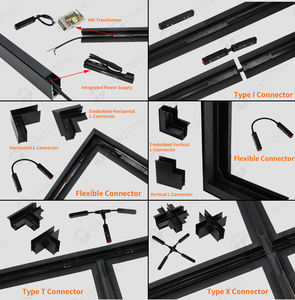 Lumières sur rail linéaires Combinaison gratuite Installation facile Projecteur 48V encastré en surface 6W 12W 18W <span class=keywords><strong>LED</strong></span> Système d'éclairage sur rail magnétique - Product Image 3