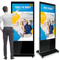 AIYOS Kios Nirkabel Berdiri di Lantai dengan Layar LCD untuk Iklan Komersial, Papan Totem Digital Signage untuk Supermarket