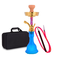Ensemble de chicha arabe égyptienne avec verre givré, design minimaliste de luxe léger, sac inclus, tube unique