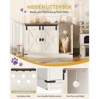 Meuble de rangement pour litière de chat style ferme, armoire dissimulée pour litière, maison pour chat d'intérieur avec cloche