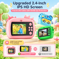 Kamera Instan Anak Dual Kamera Tanpa Tinta Printer Foto Thermal 24MP1080P HD Kamera Digital Mainan untuk Anak Perempuan dan Laki-laki