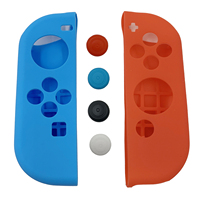 1 Pasang Casing Pelindung Ergonomis dengan Pegangan Tangan Terangkat untuk Nintendo Switch dan OLED Controller dengan 4 Grip Thumbstick