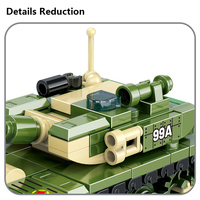 Serie militar JKC7651 99A, equipo de tanque de batalla principal, modelo de bloque de armas, juguete educativo para niños, ensamblaje de bloques de construcción, juguete de plástico