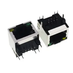 All copper RJ45 socket with light Network socket 8P8C With shield socket 56 with light Ethernet Connectors