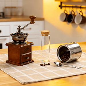 Moulin à <span class=keywords><strong>café</strong></span> rétro classique en bois massif moulin à <span class=keywords><strong>café</strong></span> à main noyau en céramique moulin à grains réglable avec lunettes - Product Image 4