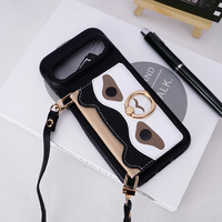 Étui de téléphone portable en cuir anti-chute avec cordon pour iPhone Samsung Oppo Xiaomi Vivo Oneplus Google Sony Huawei