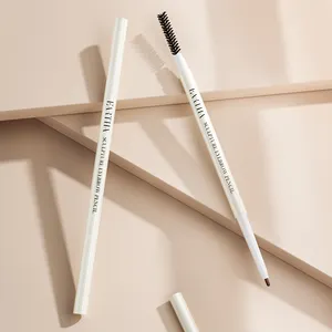 private label Thin brush white brow pen custom waterproof high pigment private label makeup eyebrow pencil