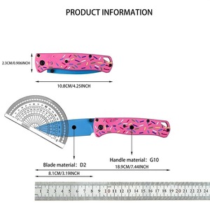 Cuchillo plegable BM 535 Donut, hoja de acero inoxidable D2, mango G10, EDC, para acampar al aire libre, caza, herramientas de corte y supervivencia, regalo de Navidad - Product Image 5