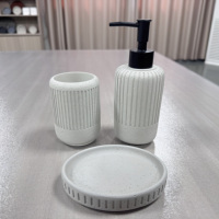 Ensemble de trois pièces d'accessoires de salle de bain en béton pour la maison, produits de salle de bain pour hôtel