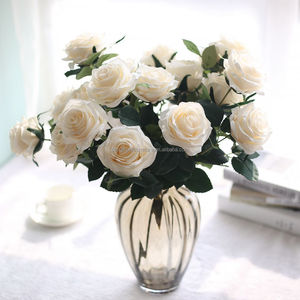 <span class=keywords><strong>Oses</strong></span> Bouquet Artificial Flower Rose Boxes De Fleurs Silk Mix Colors Preserved Real Touch Chapado en oro 10 Head White - Product Image 3