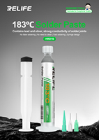 Pâte à souder argentée contenant du plomb RELIFE HW21S / Emballée en seringue 10CC / 183 ℃