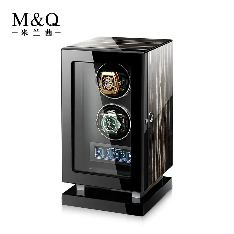 Watch Winder Luxury Automatic Watches Safe Box with Motor LCD Touch Screen Wooden Watch Accessories Box Remote Control