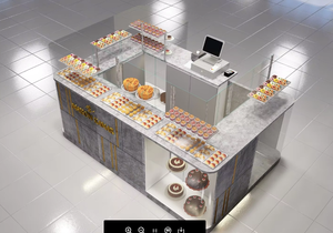 New Cafe Display Cabinet with LED Lighting <strong>Kiosk</strong> Showcase <strong>for</strong> Wooden Coffee Shop Interior Design Store Commercial Furniture - Product Image 5