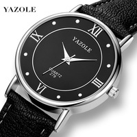 Montre à quartz Yazole 279, vente en gros aux agents de marque, prix bas, bracelet en cuir, résistante à l'eau, affichage analogique, montre simple pour les amoureux