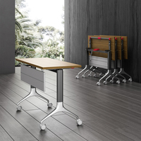 Bureaux pliants mobiles de forme rectangulaire, table combinée pliable, chaise de bureau, d'école, de formation, de salle de classe