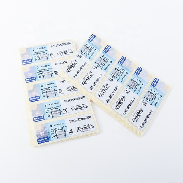 Windows 10 Home Coa Sticker Global Online Activation(1 Pack= 10 Pcs) Lifetime Warranty