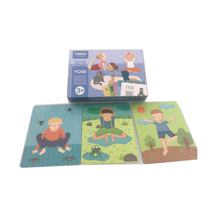 100% флэш-карта FSC из бумажного материала, детская карта для йоги, индивидуальная печать