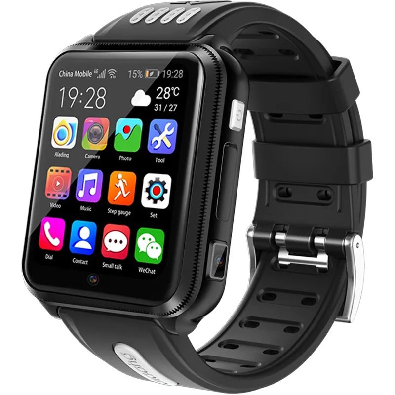 Arama tam dokunmatik moda SIM kart Video sohbet GPS 4G WIFI Android spor çocuklar akıllı saat