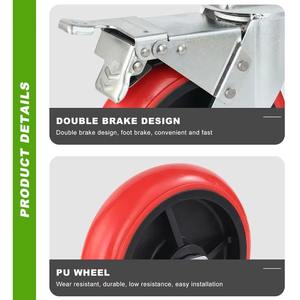 Großhandels produkt 4 Zoll 5 Zoll 6 Zoll 8 Zoll Hochleistungs-Polyurethan Pu starre drehbare Lenkräder - Product Image 5