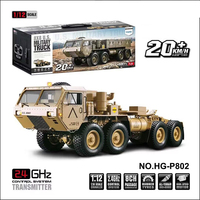 LEHOO Toys HG-P801 1/12 8CH 2.4G Voiture RC 8X8 Camion Militaire Électrique Brossé Tout-Terrain de Simulation