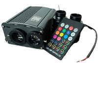 Module d'éclairage à fibre optique 32W à double trou, effet étoile scintillante RGBW, télécommande RF, contrôle par application pour éclairage d'étoiles à fibre optique pour toit de voiture