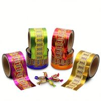 Rouleau de film d'emballage souple en plastique pour sucette taffee de bonbon imprimé personnalisé Film métallique pour sachet d'emballage