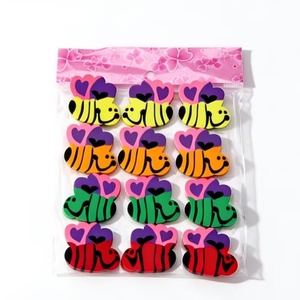 Venta al por mayor de fábrica: Nuevo diseño de papelería escolar, múltiples gomas de borrar divertidas con forma de abeja, colores de moda, gomas de borrar seguras para uso infantil. - Product Image 2