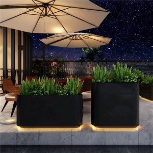 Grande jardinière de jardin <span class=keywords><strong>rectangulaire</strong></span> d'extérieur personnalisée Plateau pour pot contemporain en <span class=keywords><strong>acier</strong></span> <span class=keywords><strong>corten</strong></span> en métal - Product Image 6