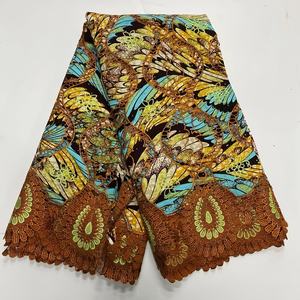 ผ้าลูกไม้แอฟริกันคอตตอนแกรนด์ 3 มิติ ลายปักแบบสวิส สำหรับชุดเดรสงานปาร์ตี้และงานแต่งงานสำหรับเด็กผู้หญิง - Product Image 1