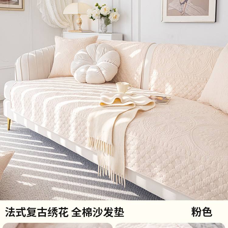 หมอนอิงโซฟาสีชมพูลายดอกไม้