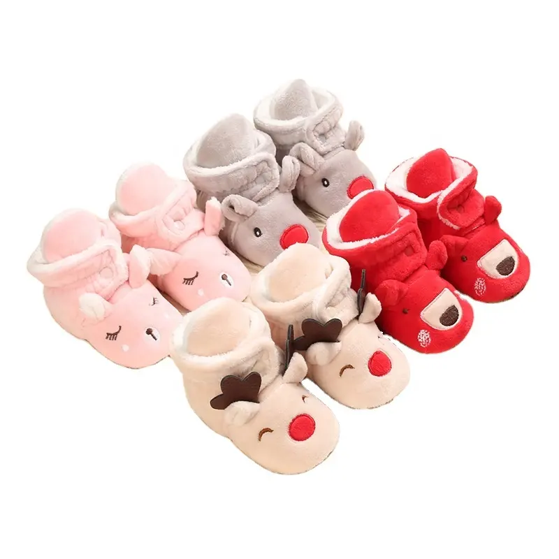 Bottines d'hiver en coton molletonné pour nouveau-né de 0 à 18 mois, chaussettes pour bébé, chaussures