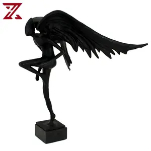 Hot sale art angel female wings statues and sculptures home decor souvenir gifts metal figurines