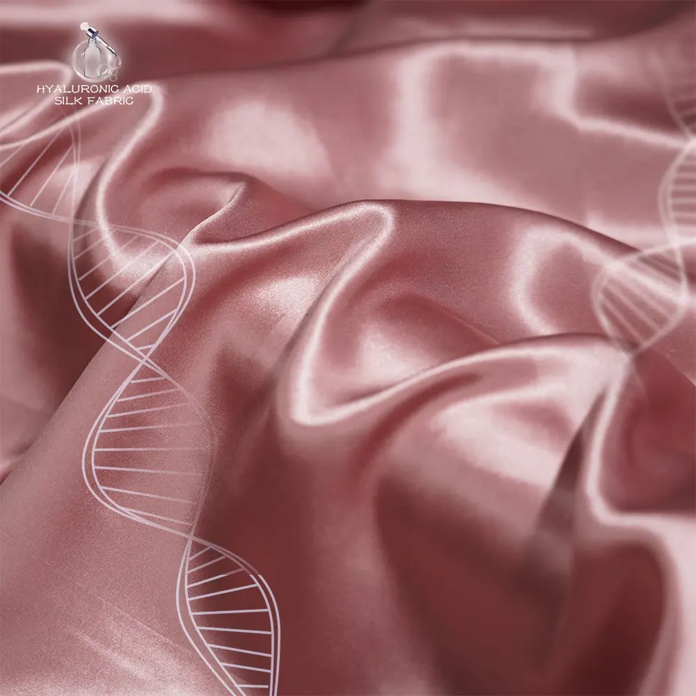 OEKO-Tex 100 personalizado 100% tela de seda de morera con ácido hialurónico para vestido de mujer