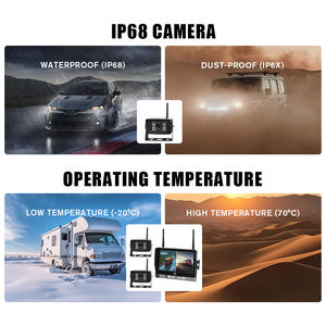 वायरलेस ट्रक कैमरा सिस्टम 1080p ahd टच स्क्रीन मॉनिटर भारी शुल्क बैकअप कैमरा किट ip69k वाटरप्रूफ नाइट विजन डीवीडी - Product Image 5