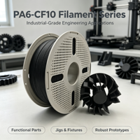 Filament d'imprimante 3D PA6-CF10 en fibre de carbone à 10 %, plastique d'ingénierie à faible déformation pour pièces fonctionnelles