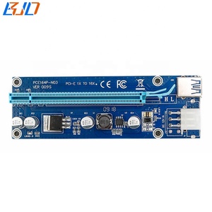 ขายส่ง <span class=keywords><strong>Ver</strong></span> <span class=keywords><strong>009S</strong></span> ขั้วต่อไฟ 6 พิน PCIe PCI-E 16X to X1 <span class=keywords><strong>Riser</strong></span> Card พร้อมสาย USB 60 ซม. สำหรับการ์ดจอ GPU มีสินค้าในสต็อก - Product Image 2