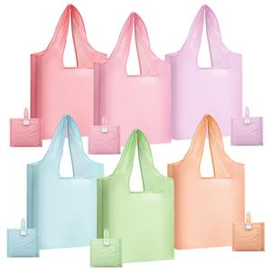 Sac de courses pliable réutilisable en polyester et nylon, grand format, écologique, avec logo personnalisé, pour supermarché, épicerie, voyage, recyclable, pour la maison - Product Image 1