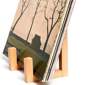 Wooden <b>Record</b> Display Rack Solid Wood Vinyl Storage Desktop <b>Stand</b> For Books Photo Frames Natural Color Rectangle Shape - Product Image 5