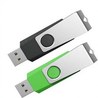 Wooolken 16GB USB 2.0 Memoria Flash Metálica Paquete de 2 Negro y Verde para computadora