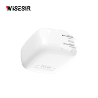 Chargeur mural pliable WISESIR 65W GaN 2 ports PD 3.0/PPS QC4.0 à charge rapide