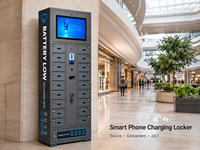 Casier de recharge intelligent commercial à 18 portes avec recharge sans fil, paiement par carte QR et espèces, station de stockage mobile sécurisée
