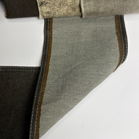 Tissu en denim de coton mercerisé, couleur café foncé, fil doux 10S, toucher extensible, rouleau de denim brut pour la vente en gros B2B mondiale