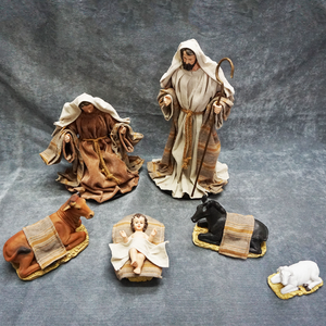 Set Natalizio di 11 Pezzi Decorazioni Statuette del Presepe Colorato Moderno di Lusso per la Casa - Product Image 5