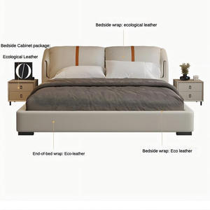 Meubles de <span class=keywords><strong>chambre</strong></span> à <span class=keywords><strong>coucher</strong></span> prix de gros personnalisé couleur gris design moderne cadre en bois lit souple pour adultes - Product Image 3